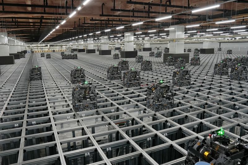 롯데마트가 인공지능(AI)과 자동화 물류 기술을 집약한 차세대 온라인 전용 물류센터를 선보였다. '제타 스마트센터 부산' (ZETTA Smartcenter Busan)의 상온구역 모습.(롯데마트 제공) ⓒ 뉴스1 최소망