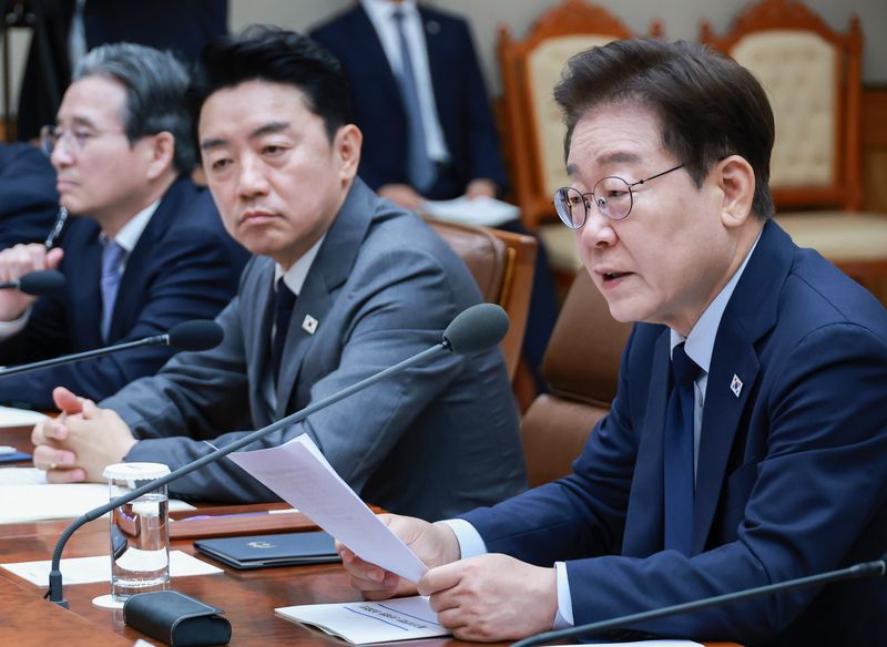 이재명 대통령이 6일 청와대에서 열린 메가프로젝트 민관합동 점검회의에서 발언하고 있다. (청와대통신사진기자단) 2026.7.6 ⓒ 뉴스1 허경 기자