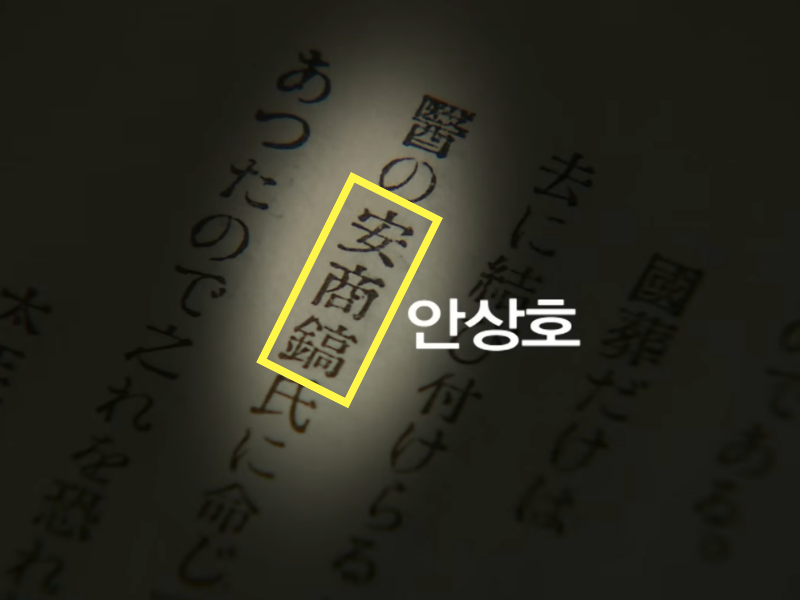 2009년 8월 15일 방영된 KBS '역사스페셜' '고종황제, 그 죽음의 진실'편에서 안상호의 이름이 언급된 장면. /사진=KBS '역사스페셜'