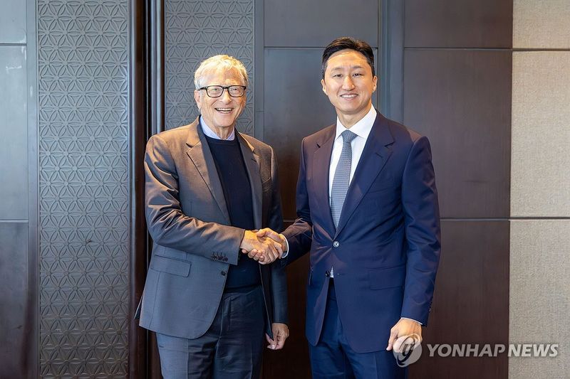 HD현대 정기선 수석부회장, 빌 게이츠 이사장과 회동 (출처=연합뉴스)