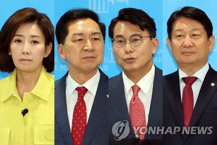 국민의힘 나경원(왼쪽부터)·김기현·윤상현·권영진 의원 (출처=연합뉴스)