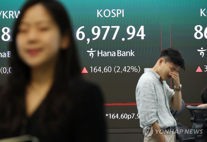 7천 앞두고 멈춘 상승 (출처=연합뉴스)