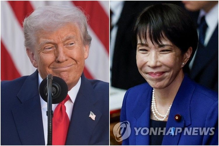 도널드 트럼프 미국 대통령(왼쪽)과 다카이치 사나에 일본 총리. 출처=연합뉴스