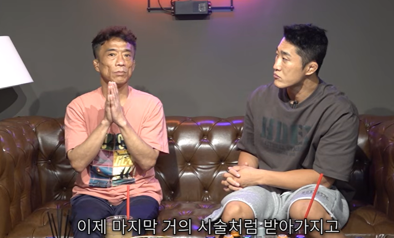 전 레슬링 국가대표 심권호(왼쪽), 격투기 선수 출신 방송인 김동현./사진=유튜브 채널 '매미킴' 캡처