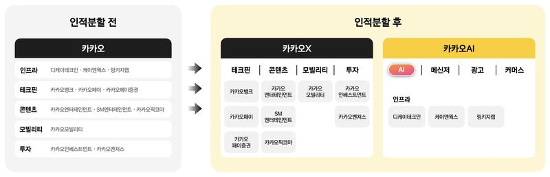 카카오 인적분할 설명 자료. 카카오 제공