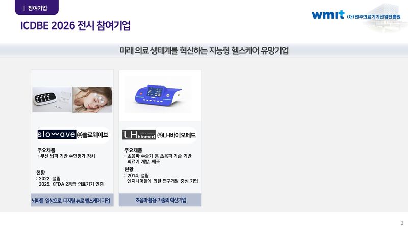 몽골 의생명공학 국제학술회의(ICDBE 2026) 원주지역 참가기업. 원주의료기기산업진흥원 제공