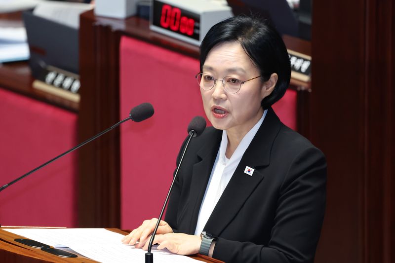 한성숙 국무총리가 24일 서울 여의도 국회에서 열린 예산결산특별위원회 전체회의에서 발언하고 있다. 2026.8.24 ⓒ 뉴스1 신웅수 기자