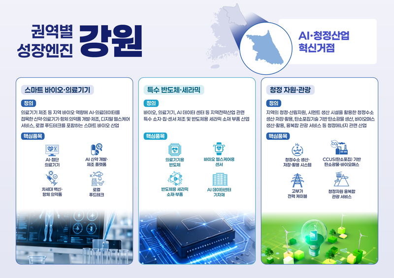 강원도 권역별 성장엔진 인포그래픽. 강원자치도 제공