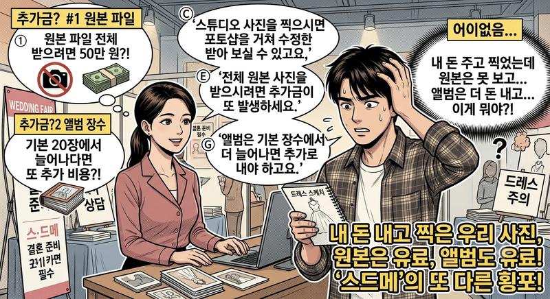 "웨딩드레스 사진 촬영은 금지, 신랑님이 그리세요"