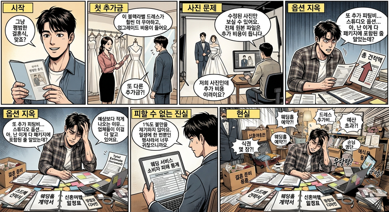"웨딩드레스 사진 촬영은 금지, 신랑님이 그리세요"