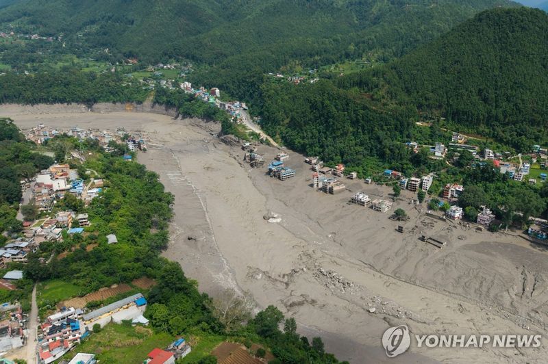 네팔 홍수 피해지역 (출처=연합뉴스)
