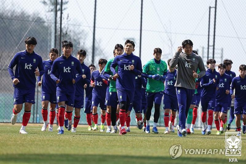 훈련하는 U-23 축구 대표팀 (출처=연합뉴스)