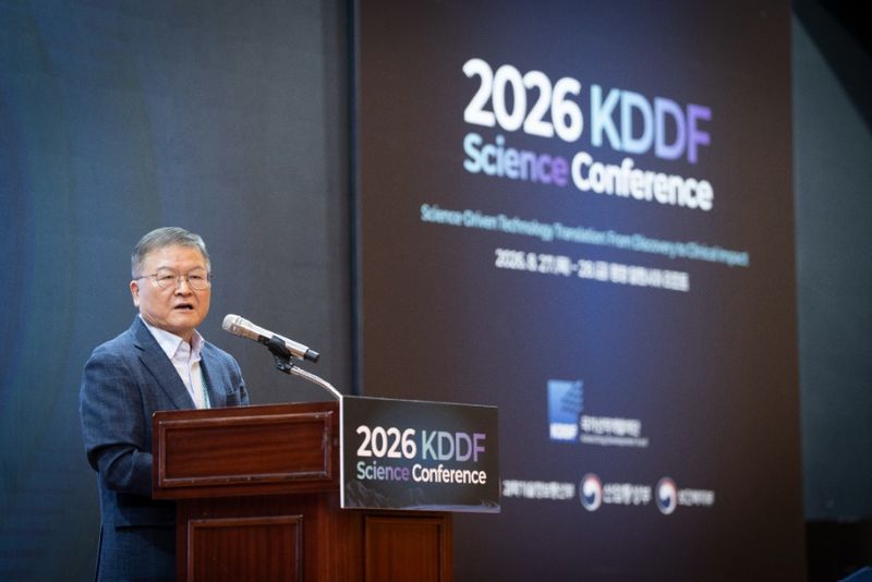 2026 KDDF 사이언스 콘퍼런스에서 발언하고 있는 박영민 국가신약개발재단 단장. (국가신약개발재단 제공)