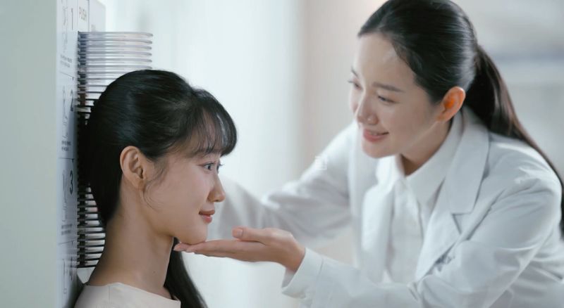 이브자리 슬립코디네이터가 경추 높이를 측정하는 모습. 이브자리 제공