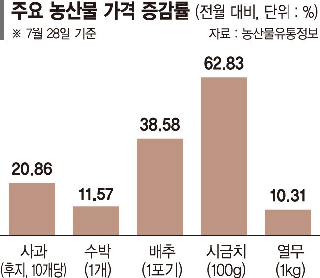 추석 앞 장바구니 물가 비상... 농산물·가공식품 값 줄인상
