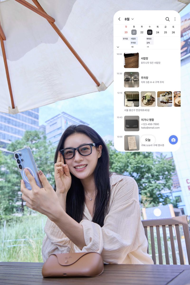 SKT는 메타(Meta)의 AI 글래스와 안드로이드 스마트폰으로 촬영한 사진을 AI가 정리하고 다시 찾을 수 있도록 돕는 '에이닷 로그(A. log)' 기능을 에이닷 앱에서 선보인다고 31일 밝혔다. SKT 제공