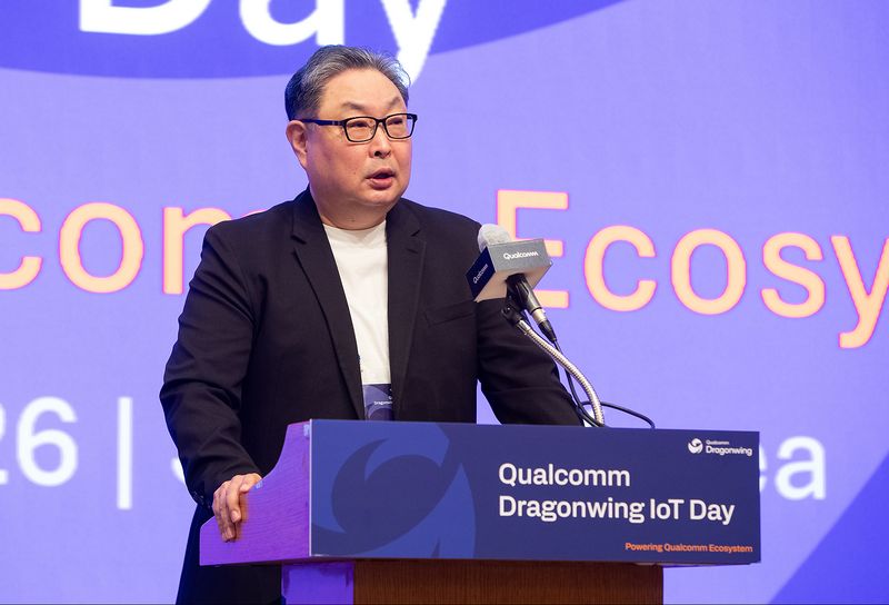 권오형 퀄컴 APAC 대표가 31일 '퀄컴 드래곤윙 IoT 데이'에서 개회사를 하고 있다. 퀄컴 제공