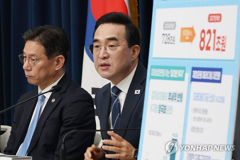 내년 예산안 브리핑하는 박홍근 기획처 장관 (출처=연합뉴스)