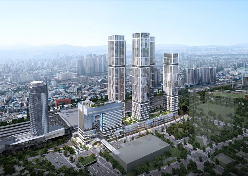 [서울=뉴시스] 대전역세권 복합2-1구역 개발사업 조감도. (사진=한화 제공) 2025.11.20. photo@newsis.com *재판매 및 DB 금지