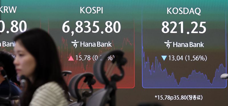 1일 서울 중구 하나은행 본점 딜링룸 전광판에 코스피·코스닥 지수 종가가 나타나고 있다. 2026.9.1 ⓒ 뉴스1 박지혜 기자
