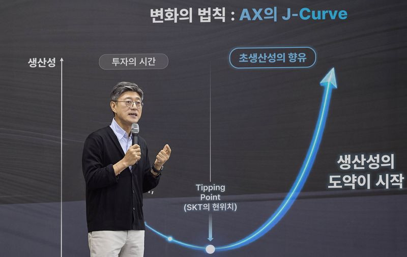 SK텔레콤은 정재헌 CEO가 지난 1일 서울대학교에서 대학(원)생 약 300명을 대상으로 'AI 시대의 선택과 기회' 특강을 진행했다고 2일 밝혔다. SK텔레콤 제공