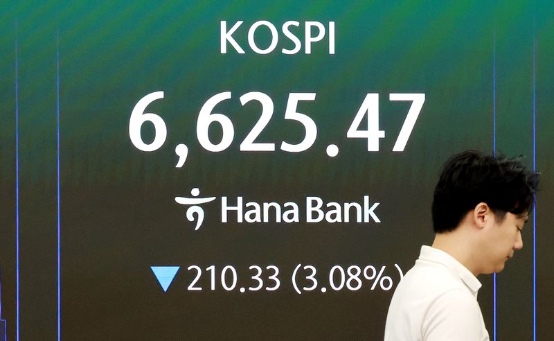 2일 서울 중구 하나은행 딜링룸 전광판에 코스피 지수 등 시황이 표시되고 있다. 2026.9.2 ⓒ 뉴스1 이호윤 기자