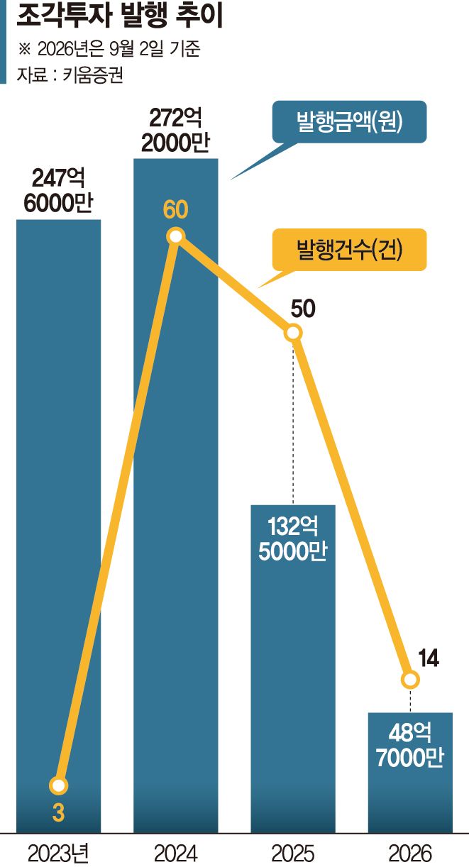 조각투자 한물갔나… 투자자 외면에 올해 발행 14건뿐