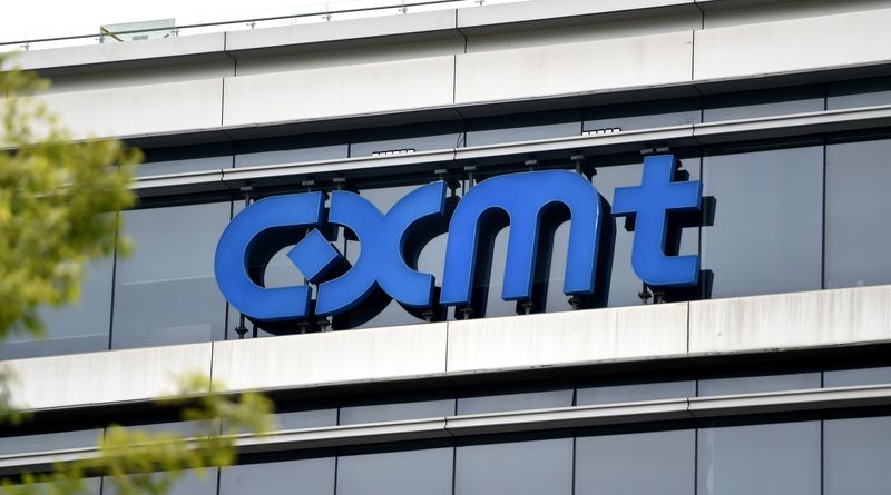 (260806) -- HEFEI, Aug. 6, 2026 (Xinhua) -- This photo taken on July 27, 2026 shows the logo of Chinese memory chipmaker ChangXin Memory Technologies (CXMT) in Hefei, east China's Anhui Province. TO GO WITH "Economic Watch: IPO, innovation and industry: what a chipmaker's rise tells about China's pu