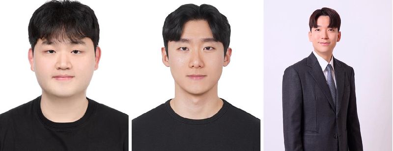 왼쪽부터 김도윤 학부연구생, 김찬우 학부연구생, 박찬준 지도교수. 숭실대 제공