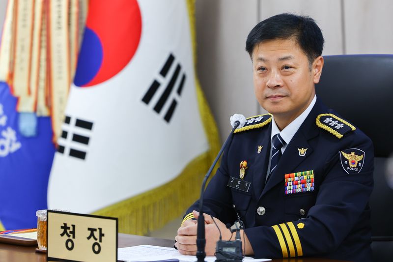 고범석 신임 서울경찰청장이 3일 오후 서울 종로구 서울경찰청에서 열린 취임식에 참석해 있다. 서울경찰청 제공.