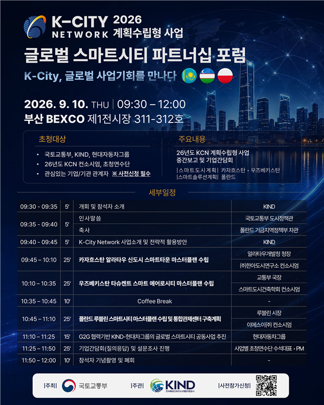 글로벌 스마트시티 파트너십 포럼 안내 포스터. KIND 제공