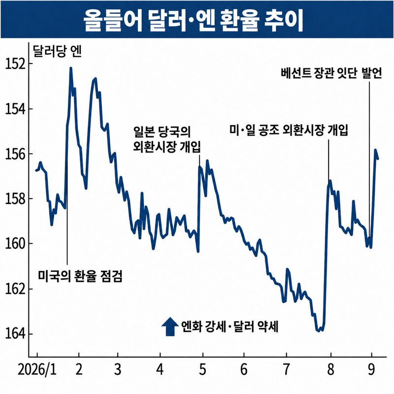 엔화 사흘 새 5엔 급등 "초엔저 끝나나" 달러당 150엔도 거론