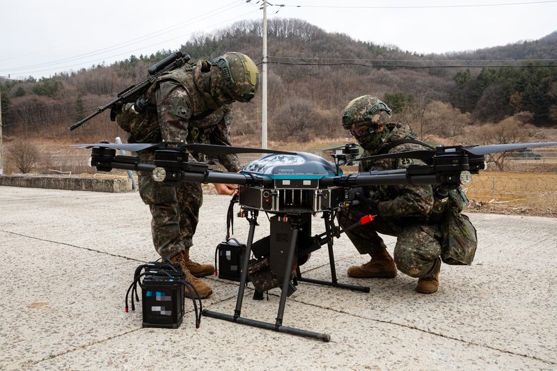 지난해 3월 한미연합 WMD 제거훈련에 등장한소총사격무인항공기. 뉴시스