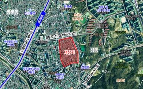 창동 608번지 일대 주택재개발사업 위치도 (출처=연합뉴스)