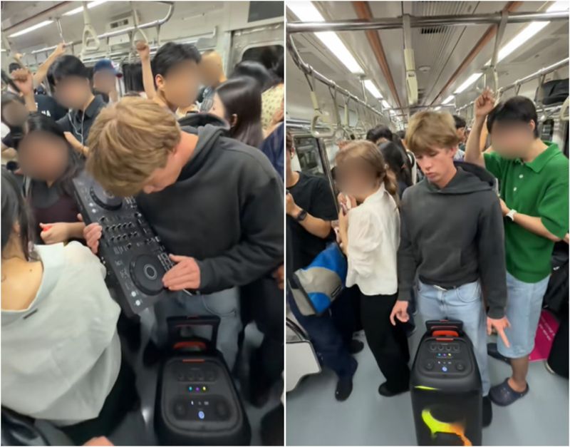 서울 지하철 안에서 촬영한 영상. 사진=틱톡 @simon.bth 캡처