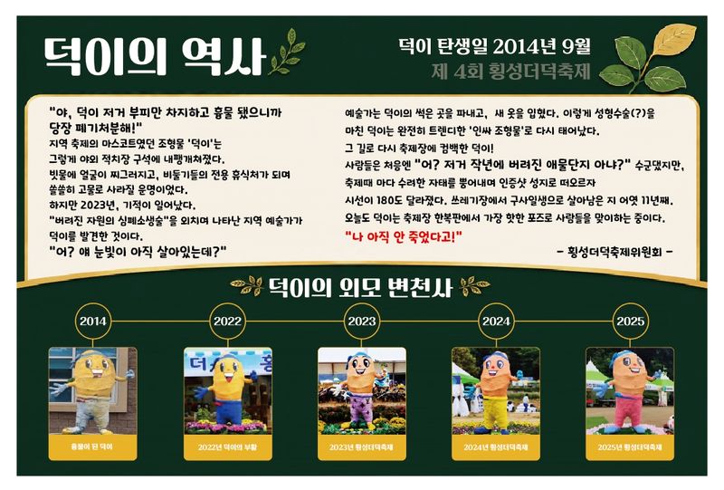 더덕축제 덕이의 역사 안내문. 횡성군 제공