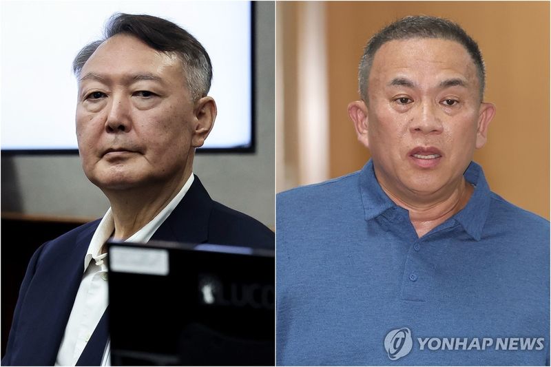 윤석열 전 대통령(왼쪽)과 명태균 씨 (출처=연합뉴스)
