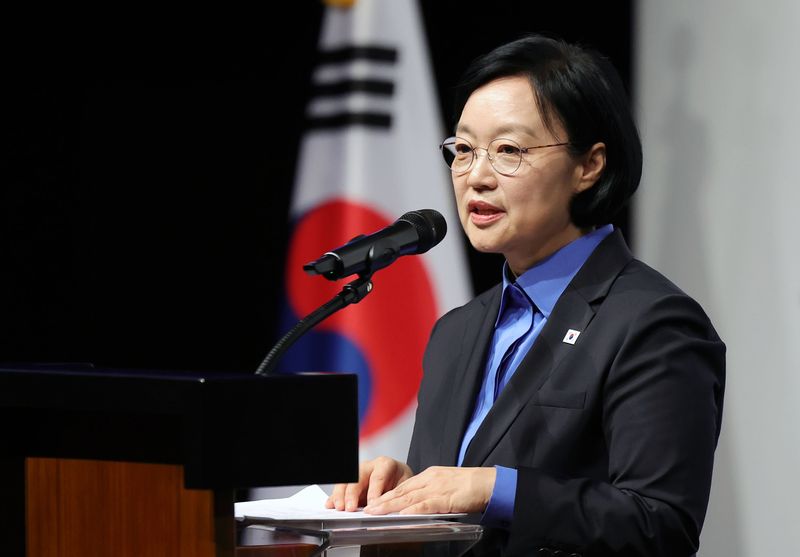 [서울=뉴시스] 홍효식 기자 = 한성숙 국무총리가 11일 서울 중구 신라호텔에서 열린 주한미국상공회의소 간담회에서 인사말을 하고 있다. 2026.09.11. yesphoto@newsis.com