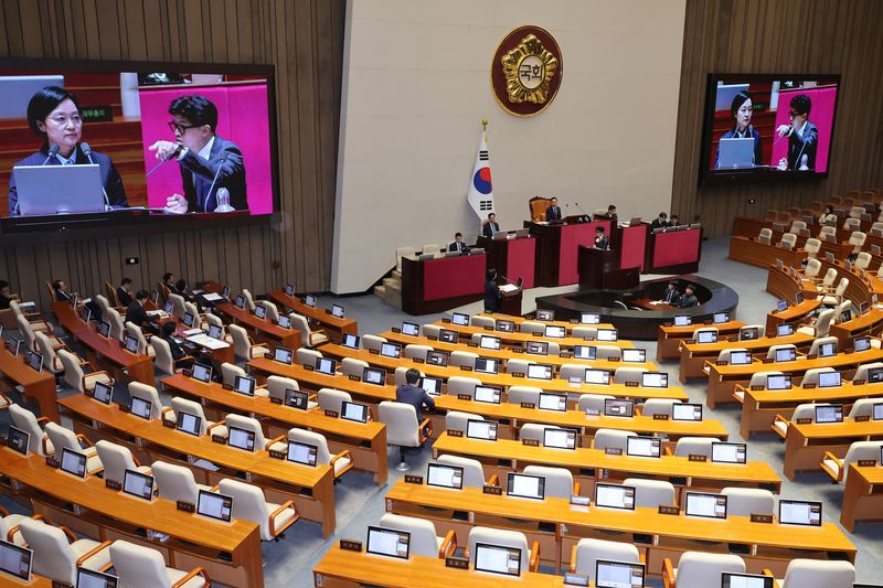 한동훈 무소속 의원이10일 서울 여의도 국회에서 열린 제439회국회(정기회) 제6차 본회의 대정부 질문에서 외교·통일·안보에 관한 질문을 하고 있다. 2026.9.10 ⓒ 뉴스1 신웅수 기자