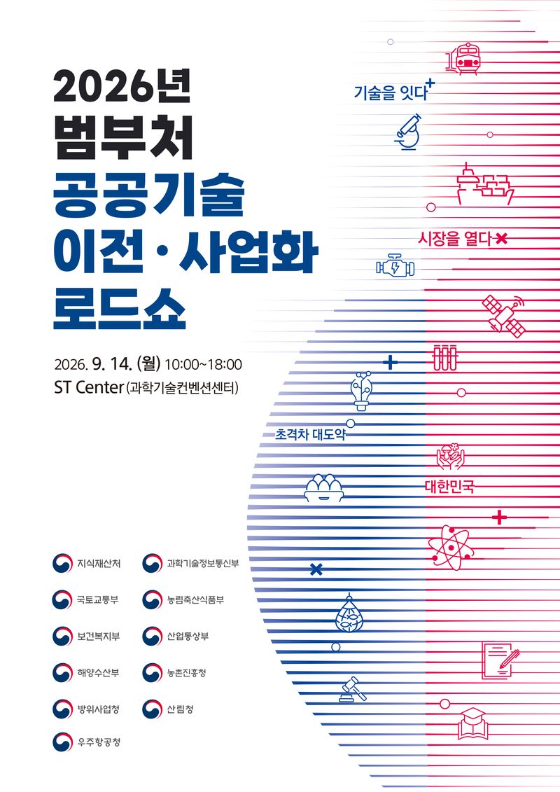 2026 범부처 공공기술 이전·사업화 로드쇼 포스터