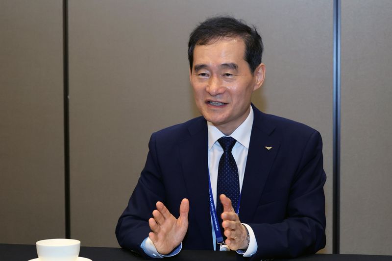 김범호 인천국제공항공사 사장직무대행이 지난 10일 인천 영종도 파라다이스시티 인천에서 열린 2026 세계항공컨퍼런스(WAC)에서 파이낸셜뉴스와 인터뷰를 하며 '국제여객 세계 1위 수성'에 대한 의지를 밝히고 있다. 사진=서동일 기자
