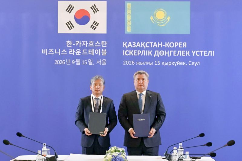 현대엔지니어링과 카자흐스탄 국영가스공사의 사업이행합의서 체결. /사진=현대엔지니어링 제공