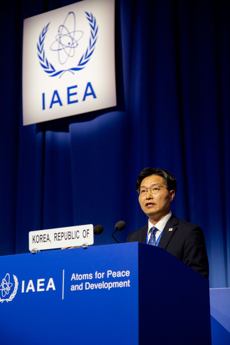 과학기술정보통신부 구혁채 제1차관이 제70차 IAEA 총회에서 기조연설을 하고 있다. 과학기술정보통신부 제공