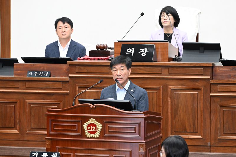 울산시의회 제267회 제1차 정례회 제2차 본회의에서 5분 발언 중인 조성철 의원. 울산시의회 제공