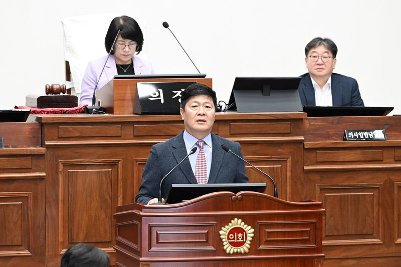 울산시의회 제267회 제1차 정례회 제2차 본회의에서 5분 발언 중인 공진혁 의원. 울산시의회 제공