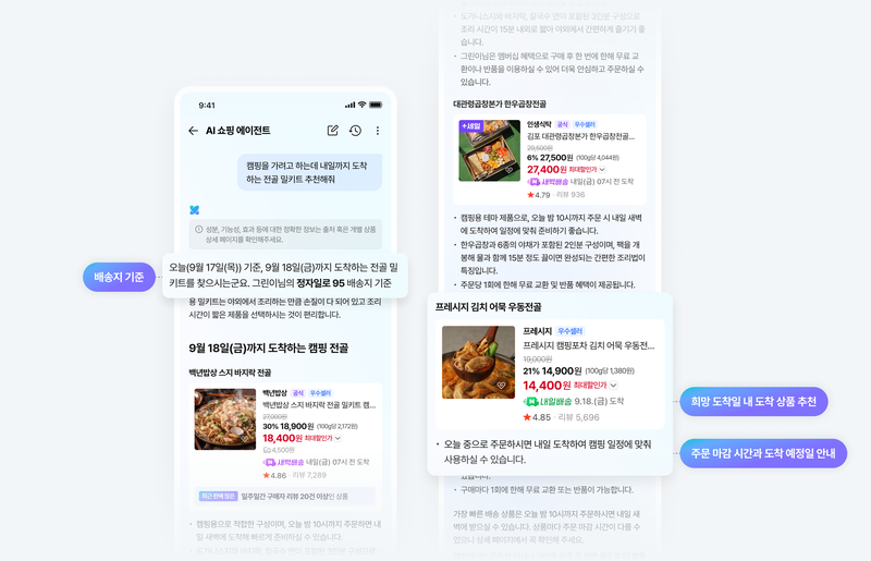 네이버 인공지능(AI) 쇼핑 에이전트. 네이버 제공