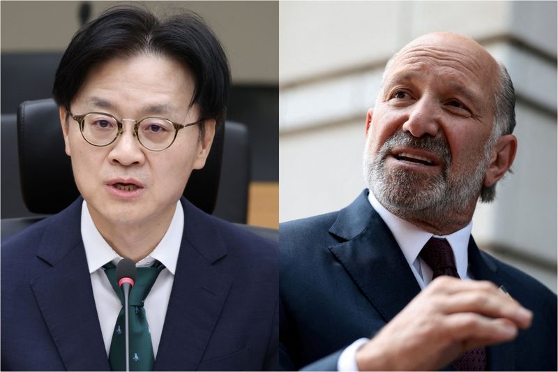 김정관(왼쪽부터) 산업통상부 장관·하워드 러트닉 미국 상무장관 (출처=연합뉴스)