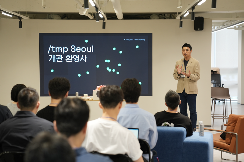 템프서울 개관식에서 환영사를 하는 카카오벤처스 김기준 대표. 카카오벤처스 제공