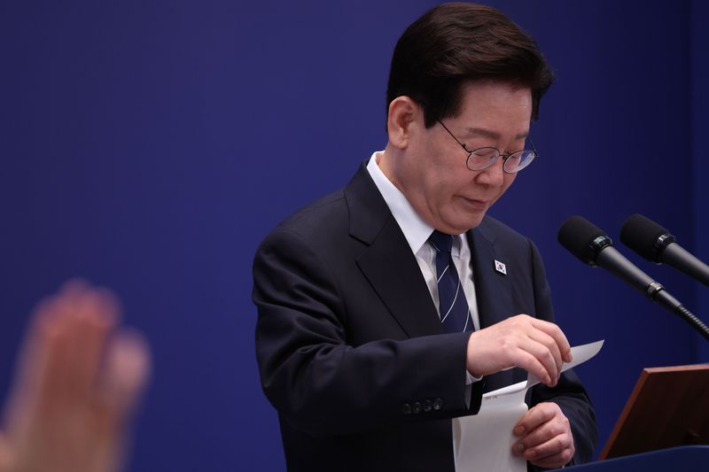 이재명 대통령이 18일 청와대 영빈관에서 열린 현안 기자회견을 하고 있다. (청와대통신사진기자단) 2026.9.18 ⓒ 뉴스1 허경 기자