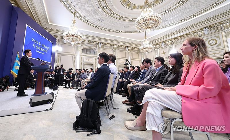 이재명 대통령 취임 후 일곱번째 기자회견 (출처=연합뉴스)